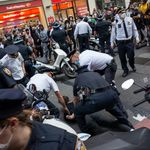 Protesters in Union Square face off against the police